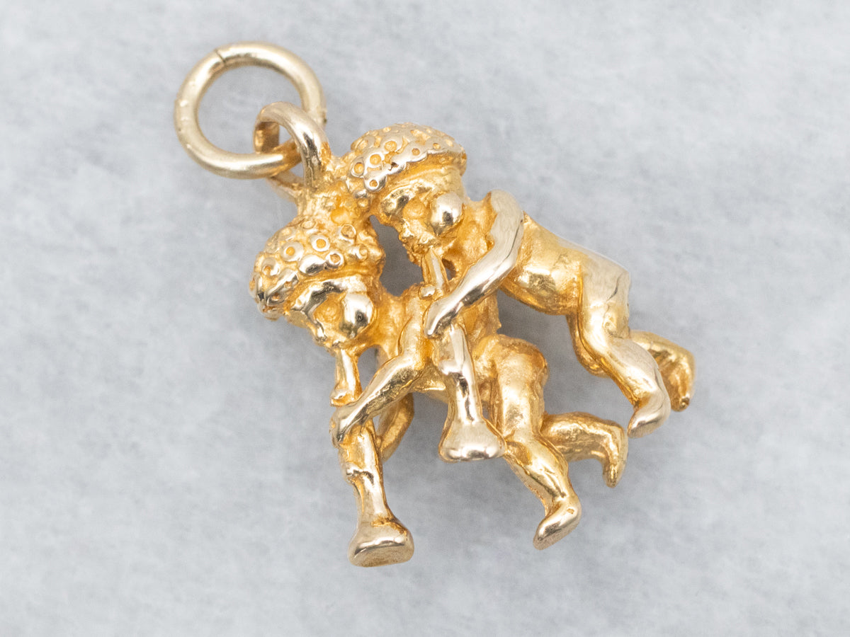 Yellow Gold Two Musicians Charm