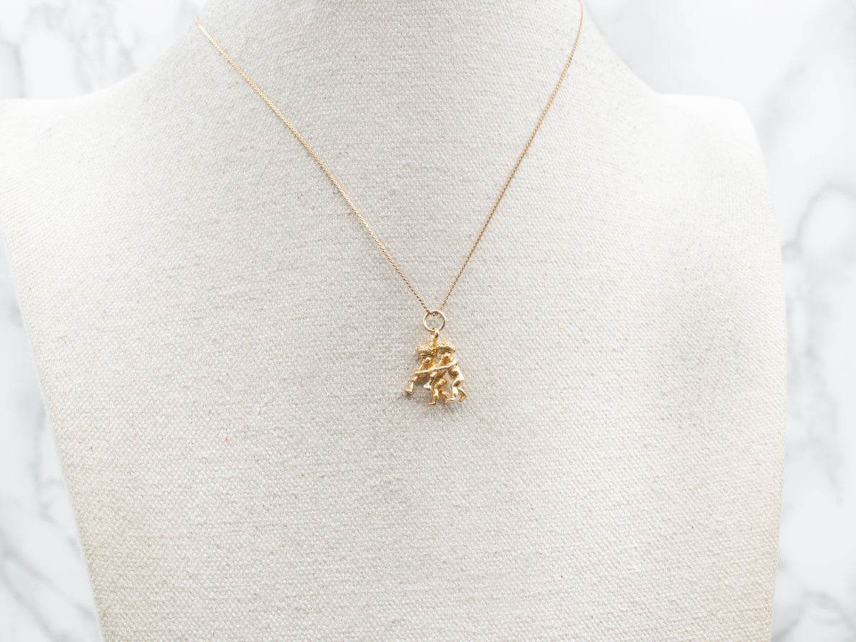 Yellow Gold Two Musicians Charm