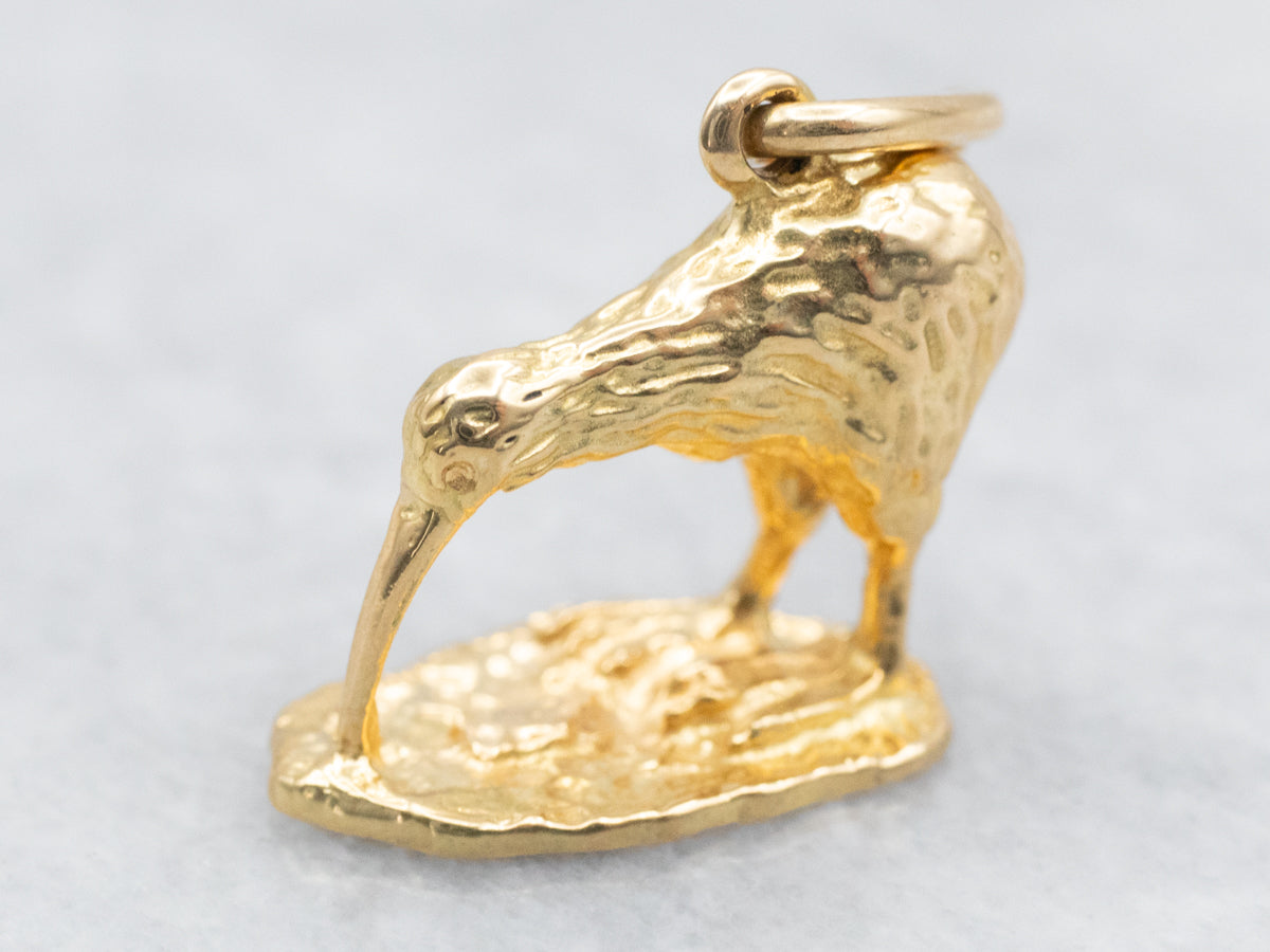 Gold Kiwi Bird Charm