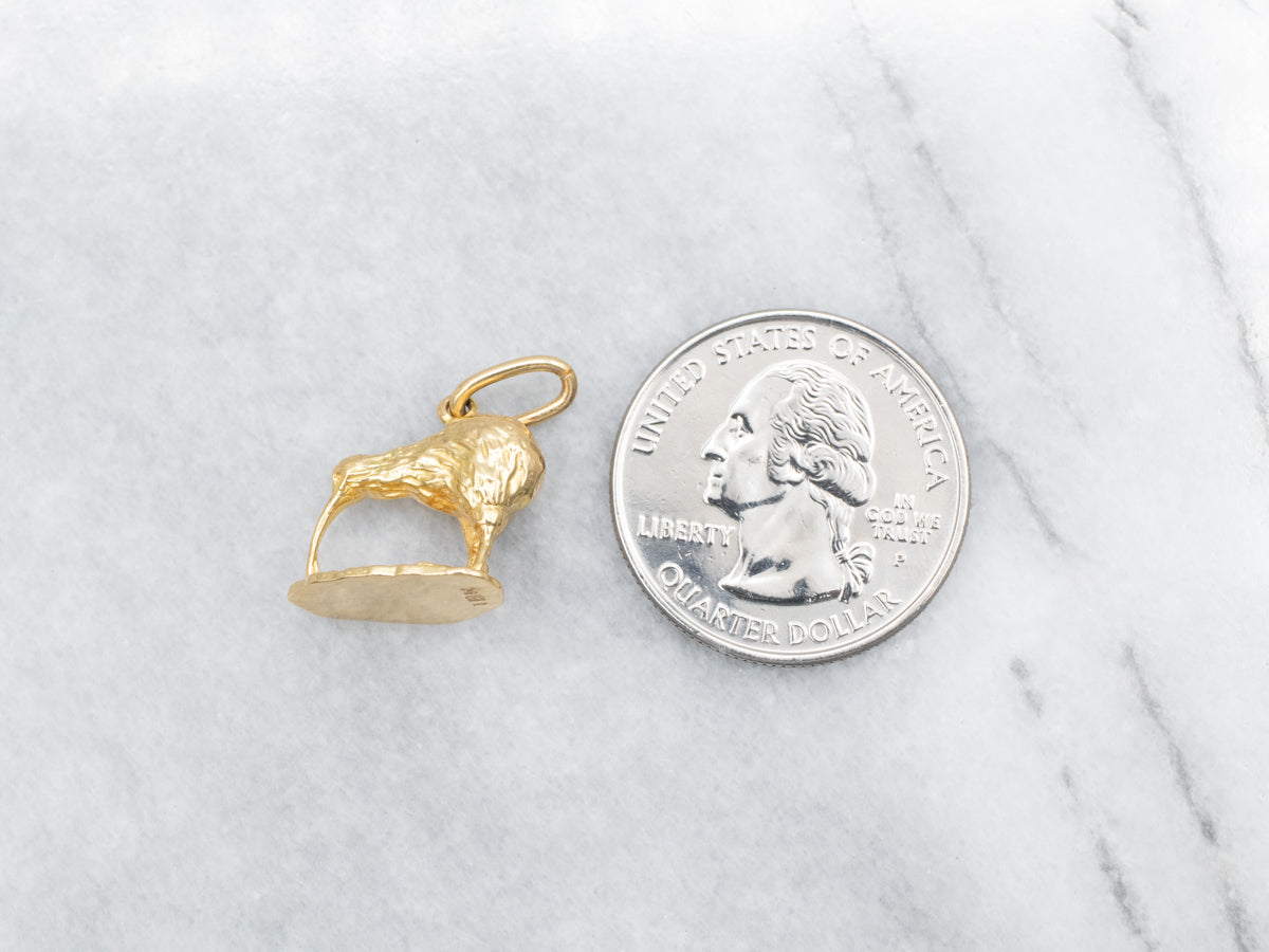 Gold Kiwi Bird Charm