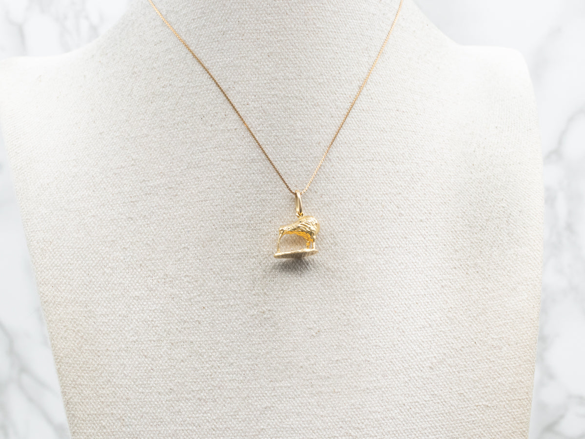 Gold Kiwi Bird Charm