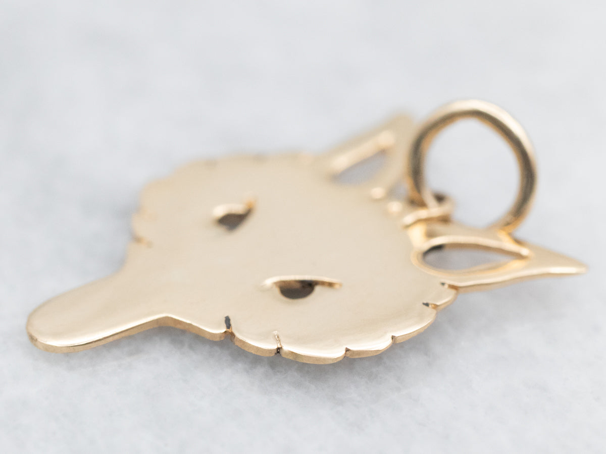Yellow Gold Fox Face Charm