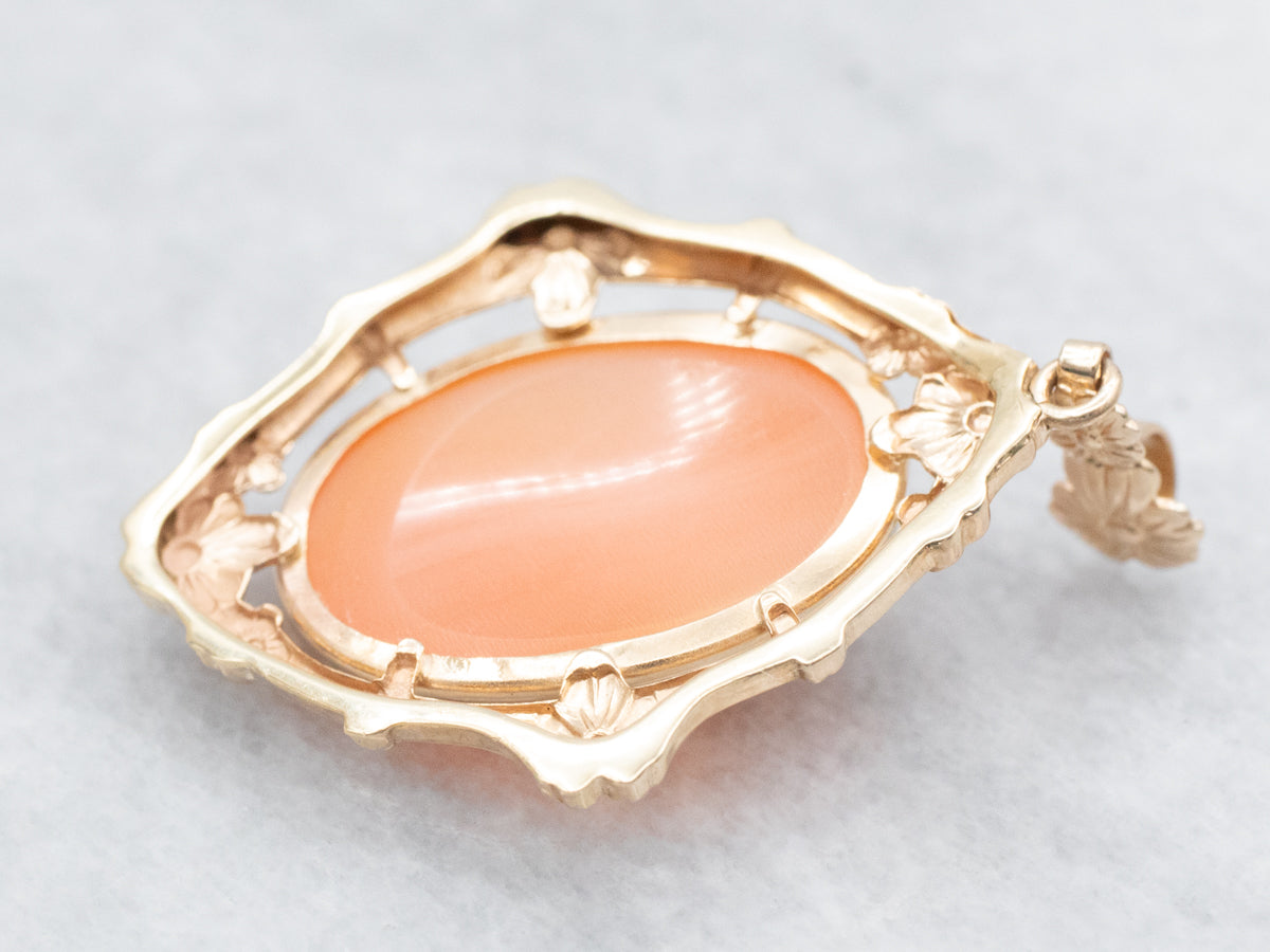 Cameo Pendant with Floral Frame