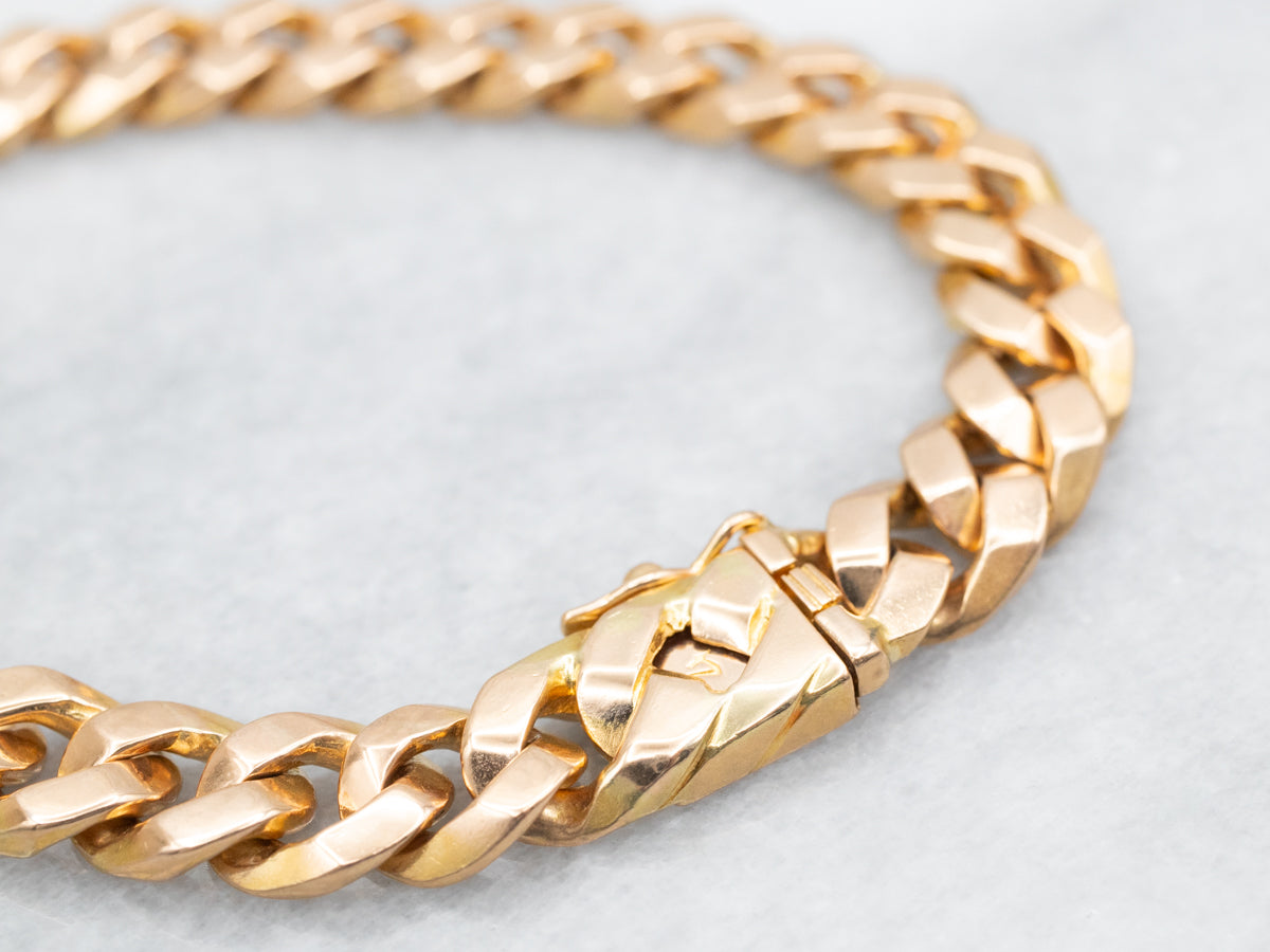 Heavy Gold Curb Link Bracelet