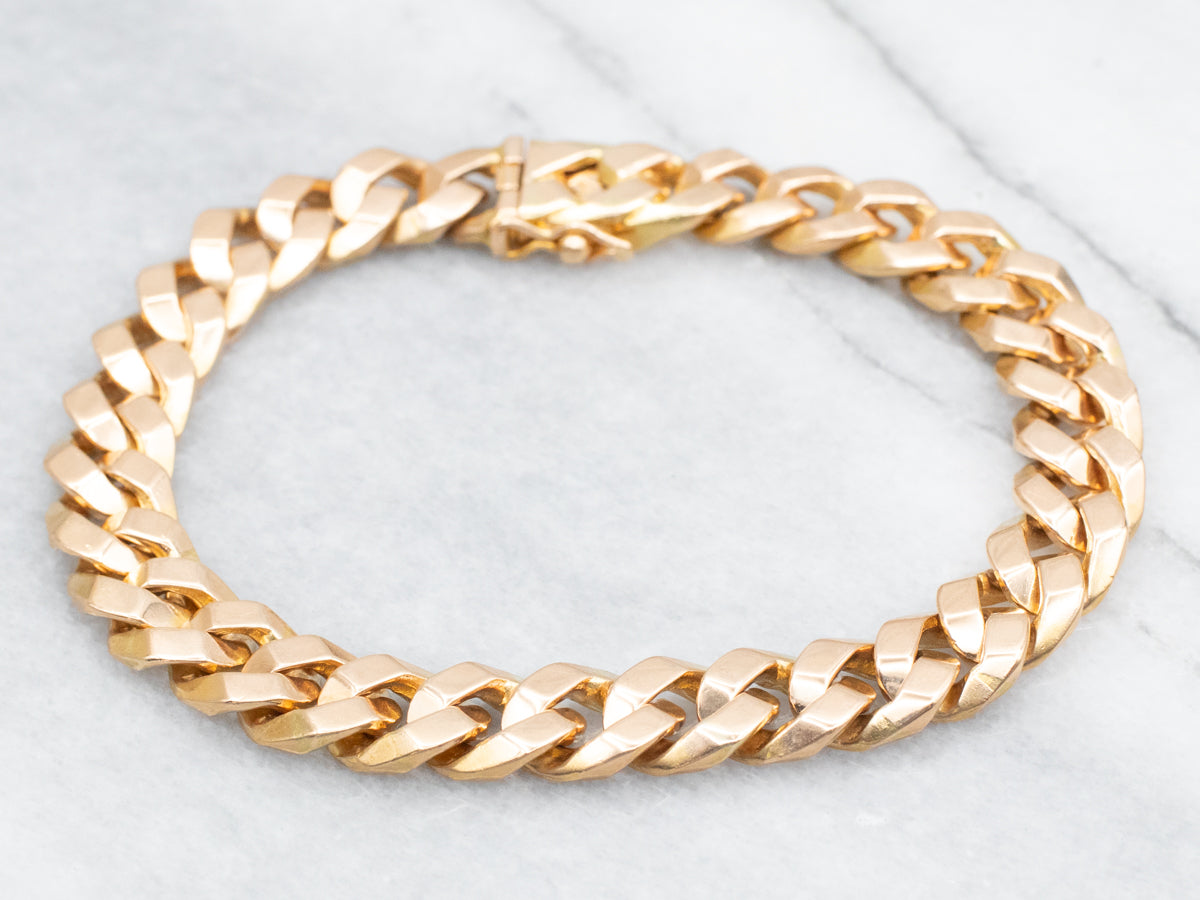 Heavy Gold Curb Link Bracelet