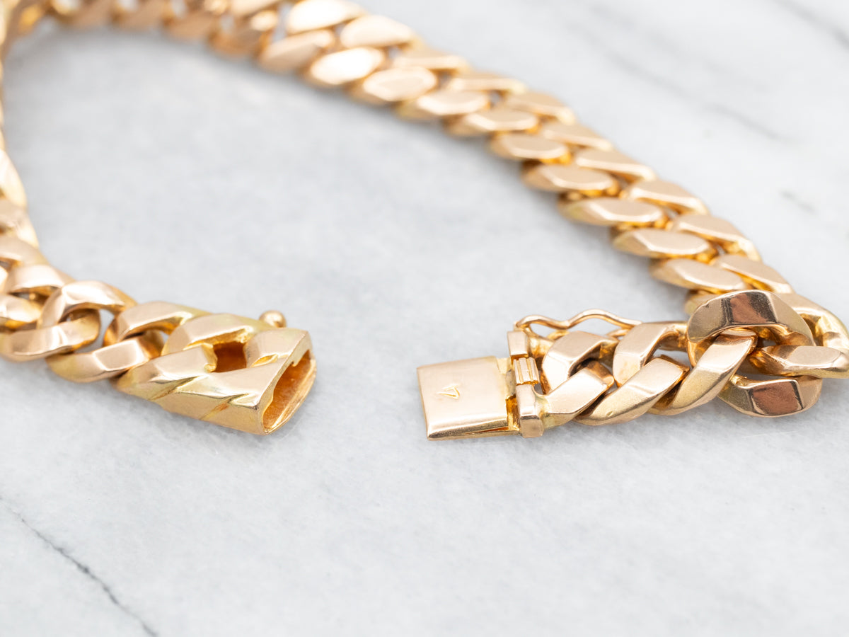 Heavy Gold Curb Link Bracelet