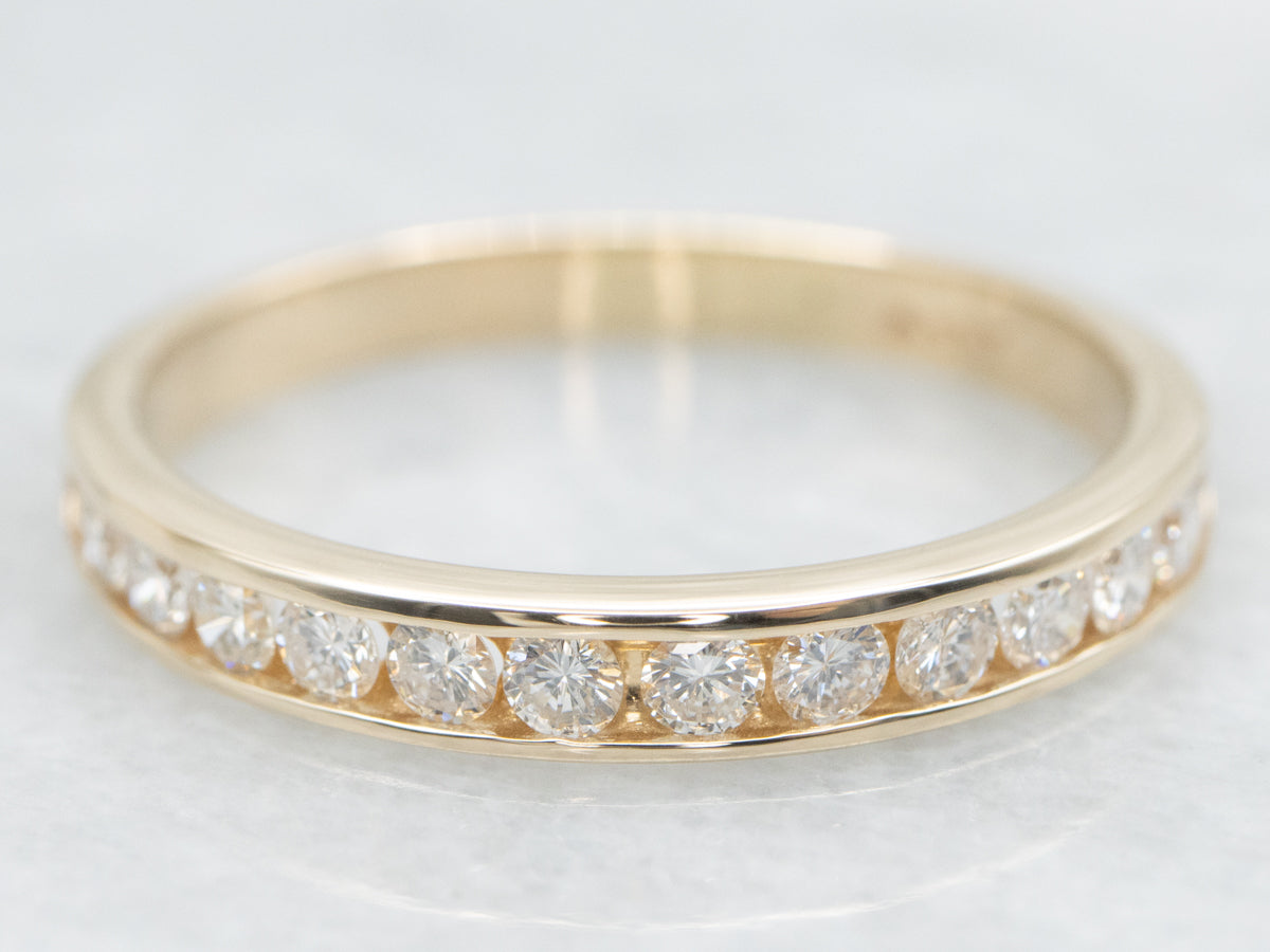 Channel Set Diamond Wedding Band