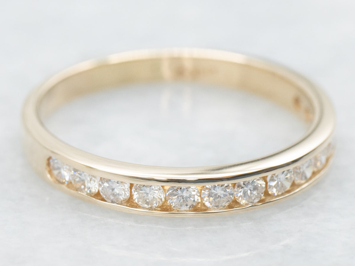 Channel Set Diamond Wedding Band
