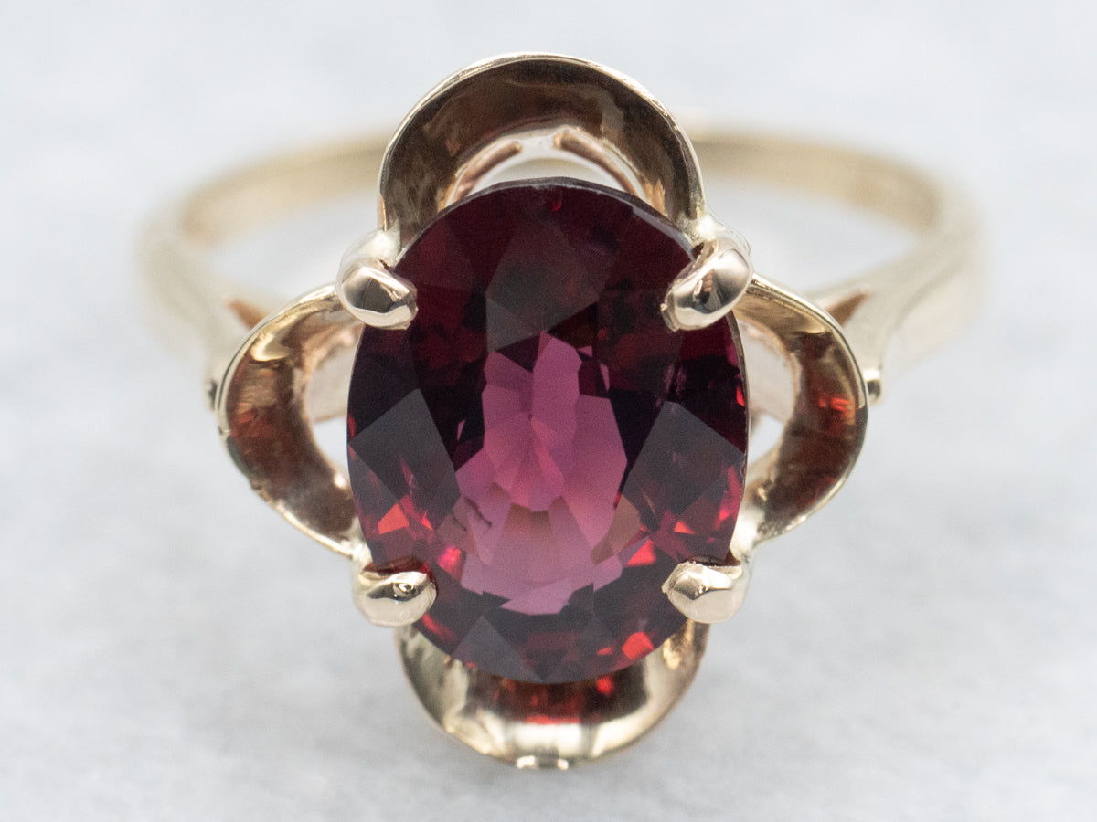 Rhodolite Garnet Quatrefoil Shaped Ring