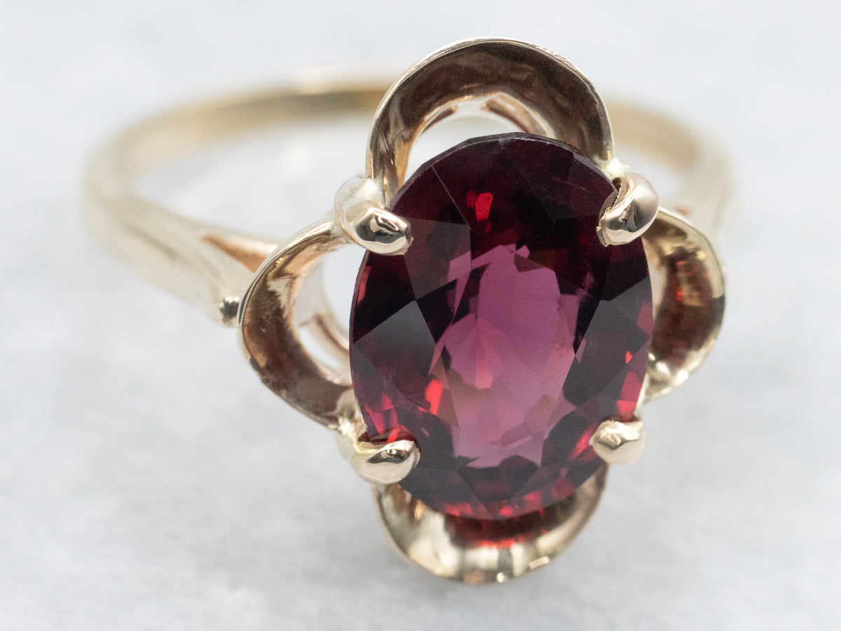 Rhodolite Garnet Quatrefoil Shaped Ring