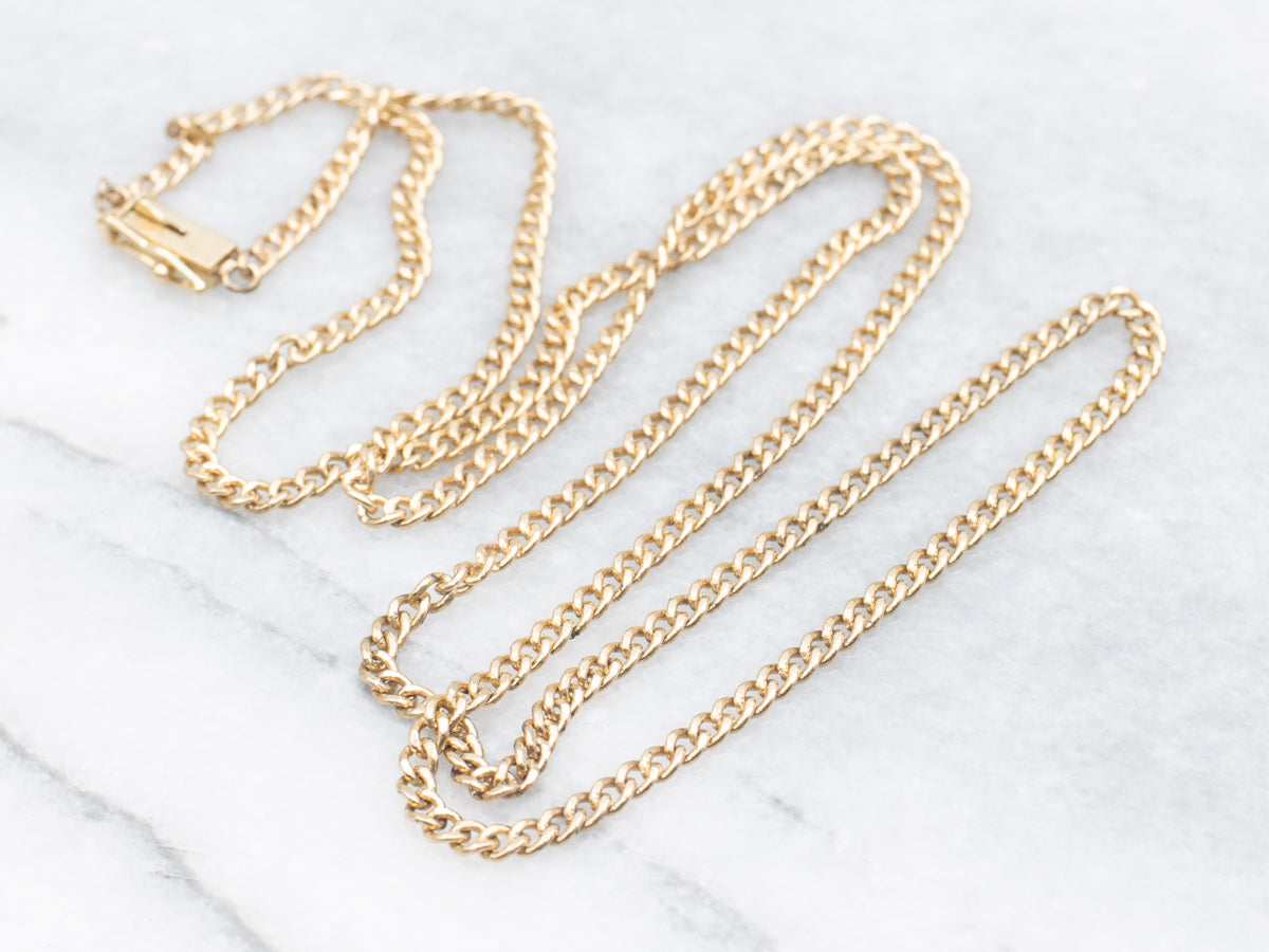 20-Inch Yellow Gold Curb Link Chain