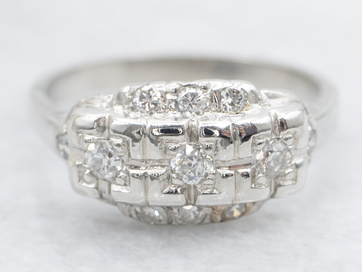 Mixed Metal Retro Era Diamond Anniversary Ring