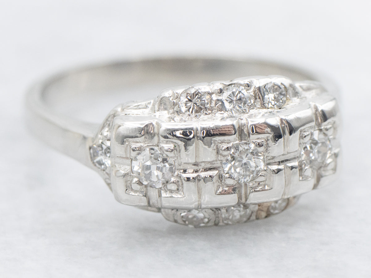 Mixed Metal Retro Era Diamond Anniversary Ring
