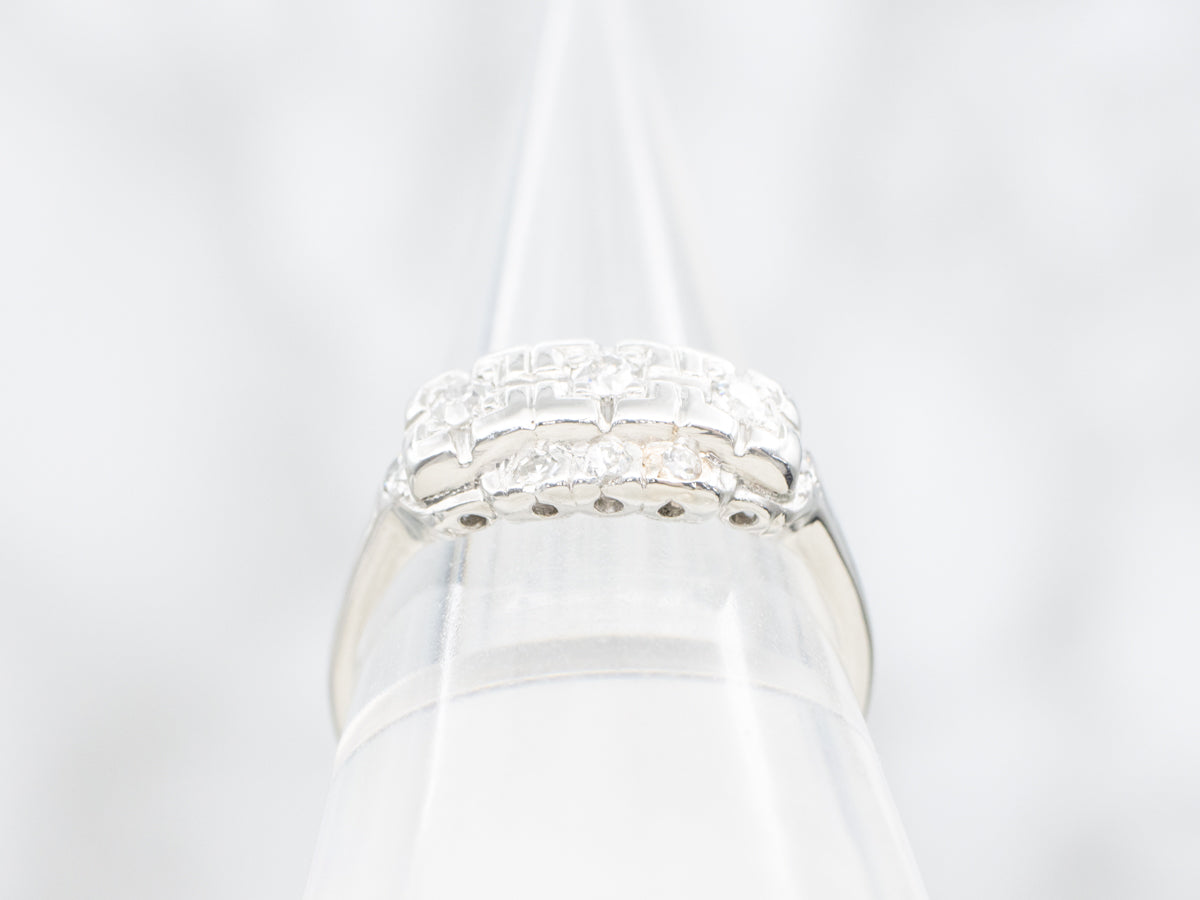 Mixed Metal Retro Era Diamond Anniversary Ring