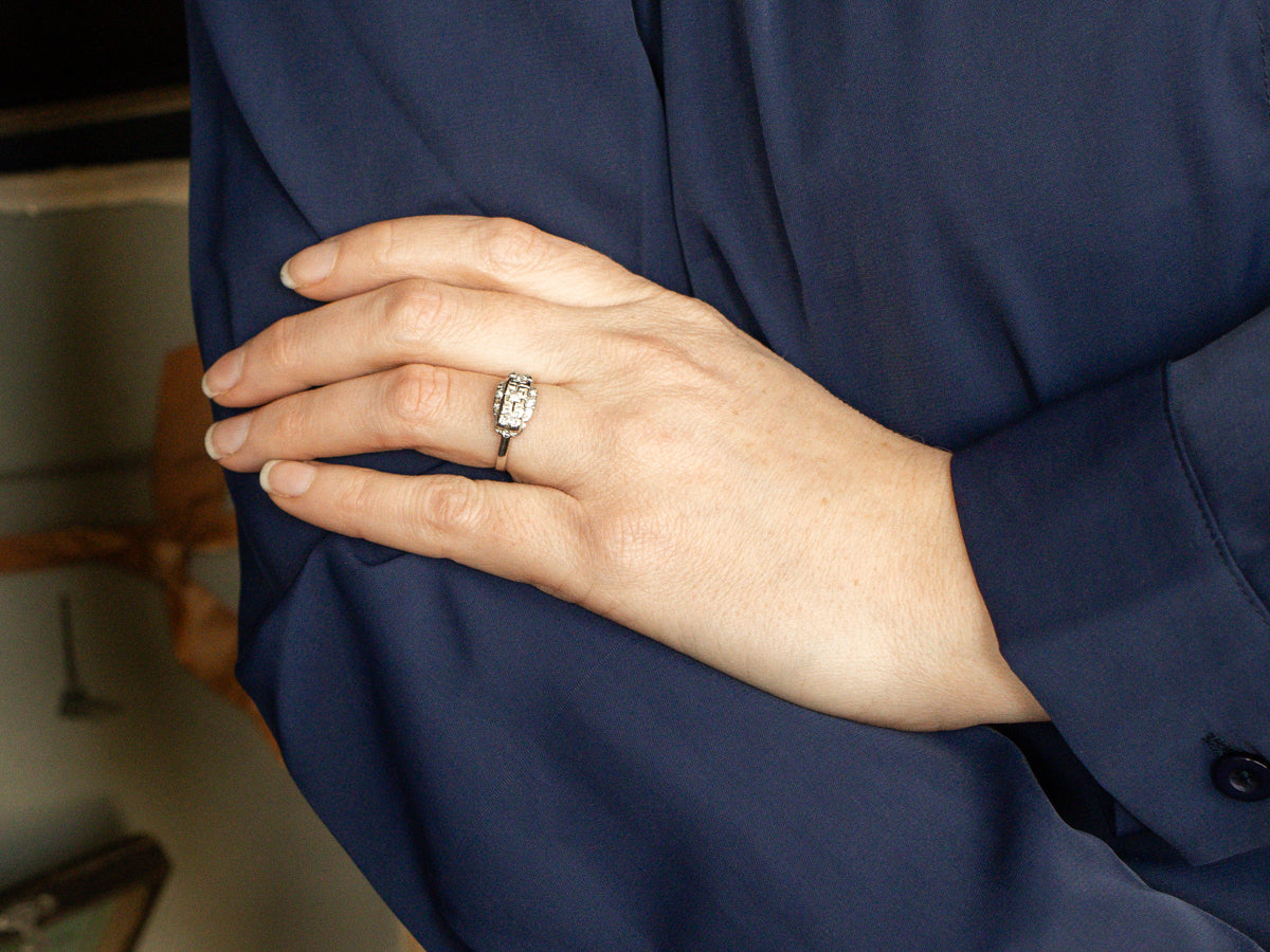 Mixed Metal Retro Era Diamond Anniversary Ring