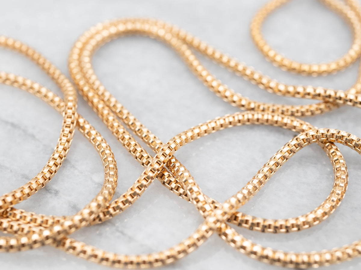 Yellow Gold Rounded Box Chain