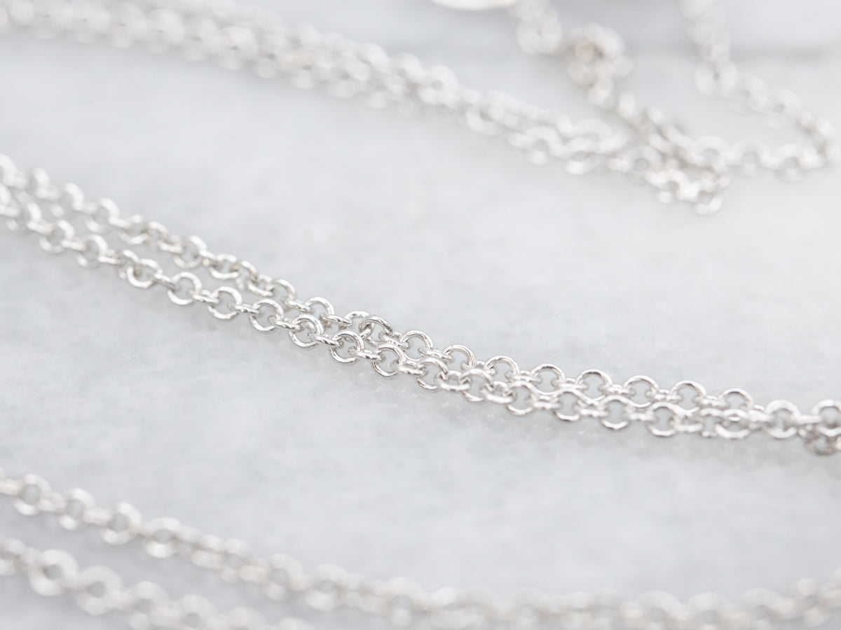 Double Diamond Halo Pendant Necklace