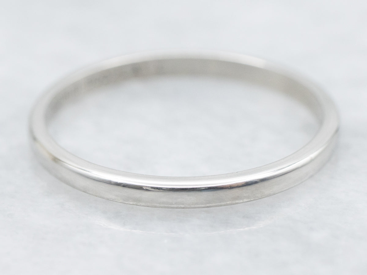 Simple Thin Platinum Wedding Band