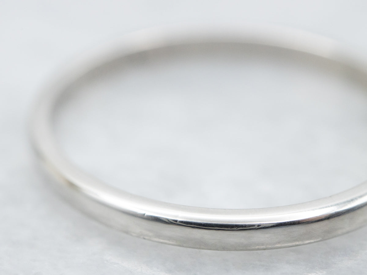 Simple Thin Platinum Wedding Band