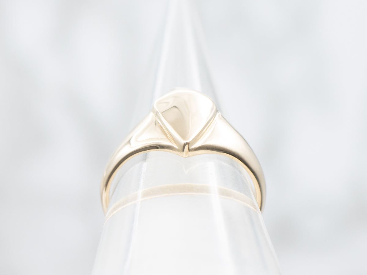 Teardrop Gold Signet Ring