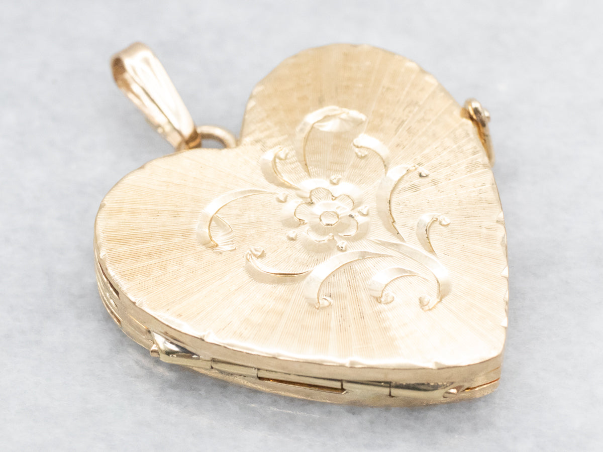 Vintage Three-Panel Heart Shaped Locket