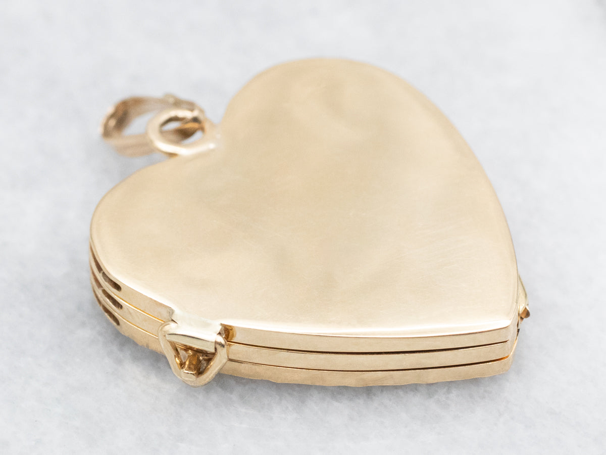Vintage Three-Panel Heart Shaped Locket