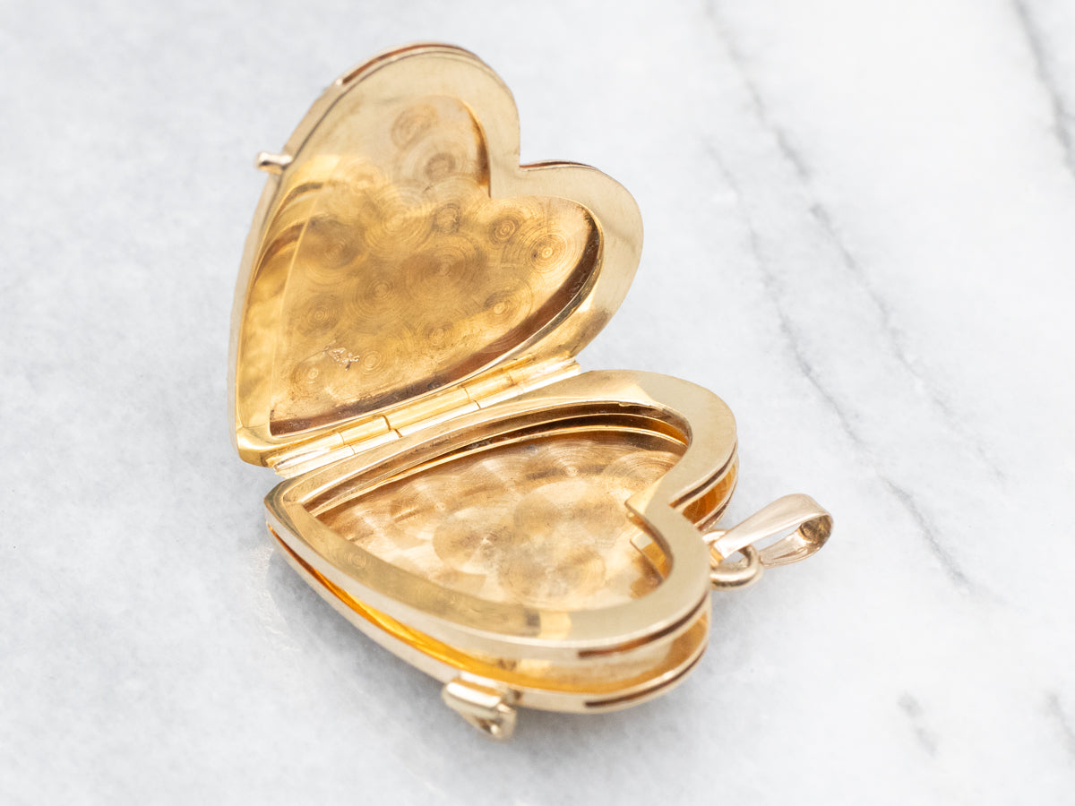 Vintage Three-Panel Heart Shaped Locket