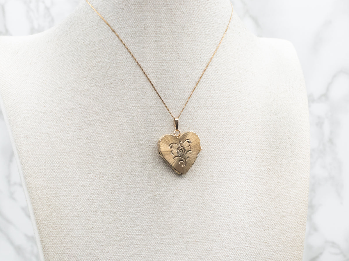 Vintage Three-Panel Heart Shaped Locket