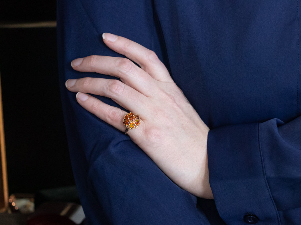 Citrine Cluster Ring in Yellow Gold