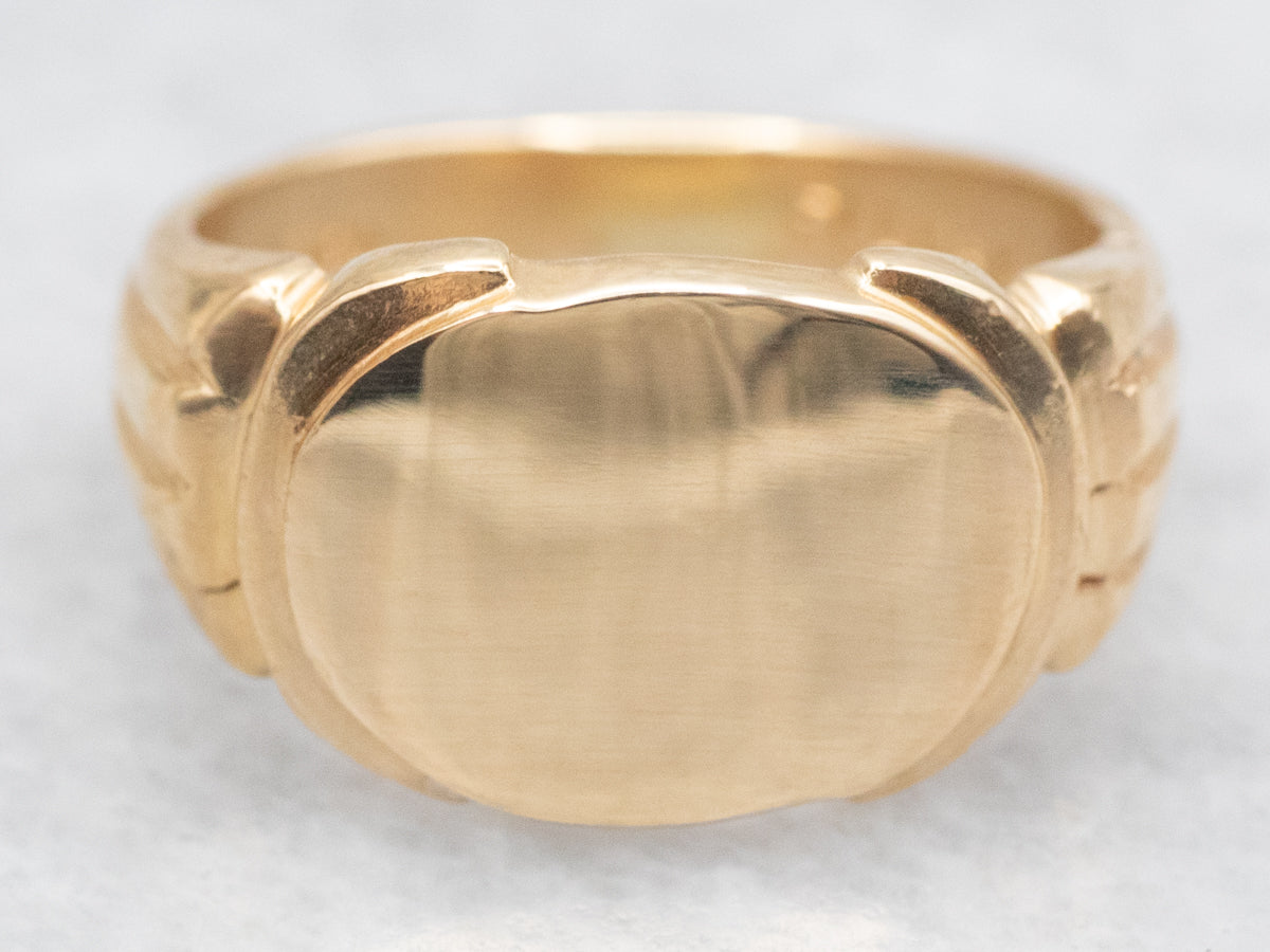 Vintage Gold East-to-West Signet Ring