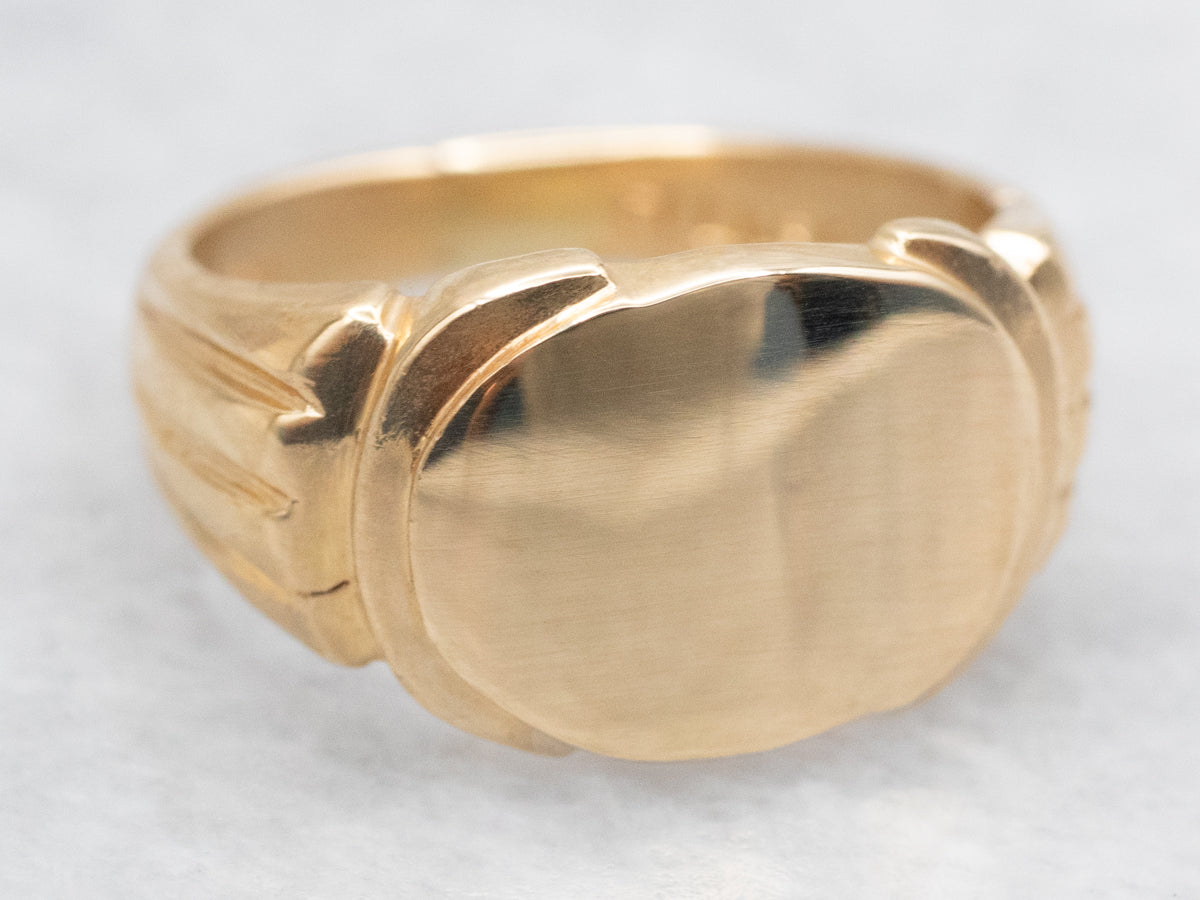Vintage Gold East-to-West Signet Ring