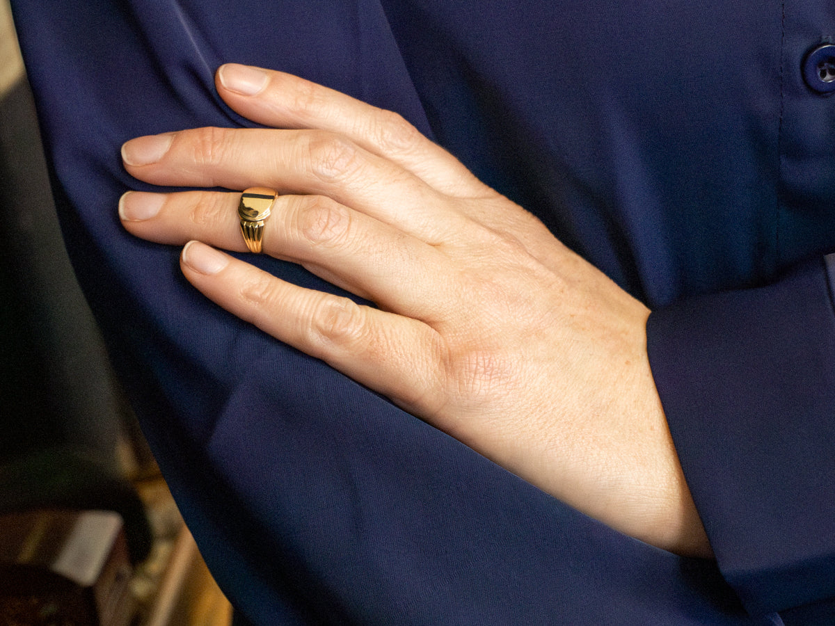Vintage Gold East-to-West Signet Ring