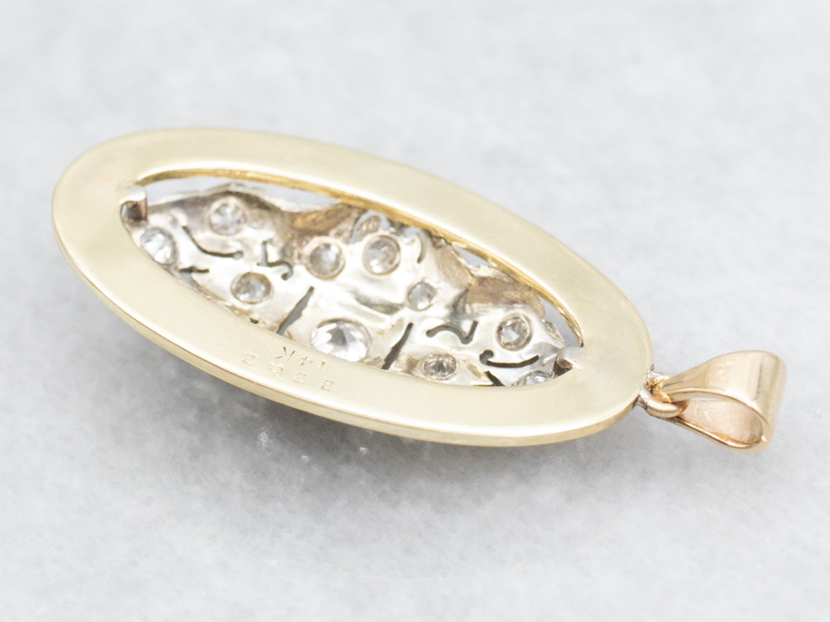 Mix Era European and Old Mine Cut Diamond Pendant