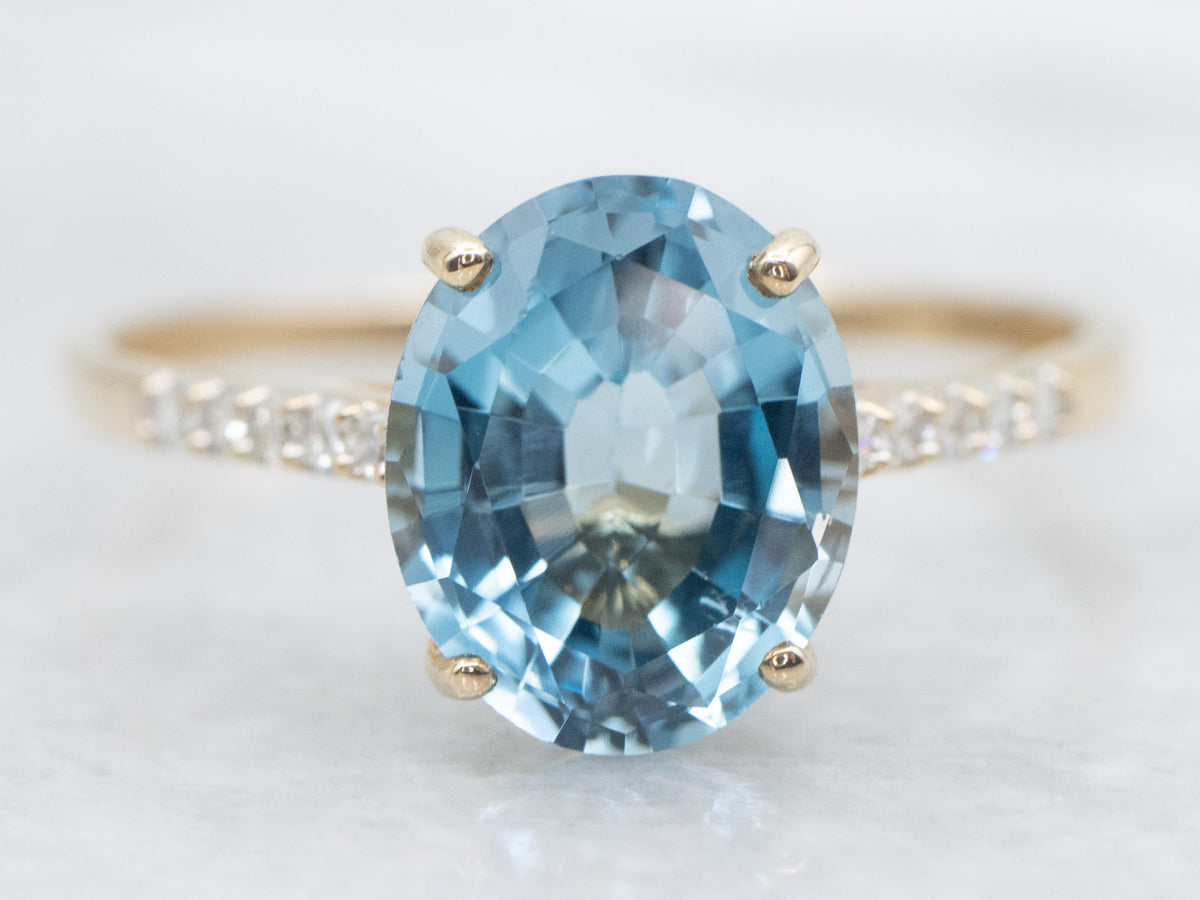 Beautiful London Blue Topaz and Diamond Ring