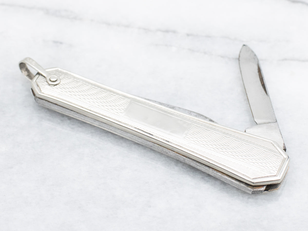 Vintage Etched Gold Pocket Knife