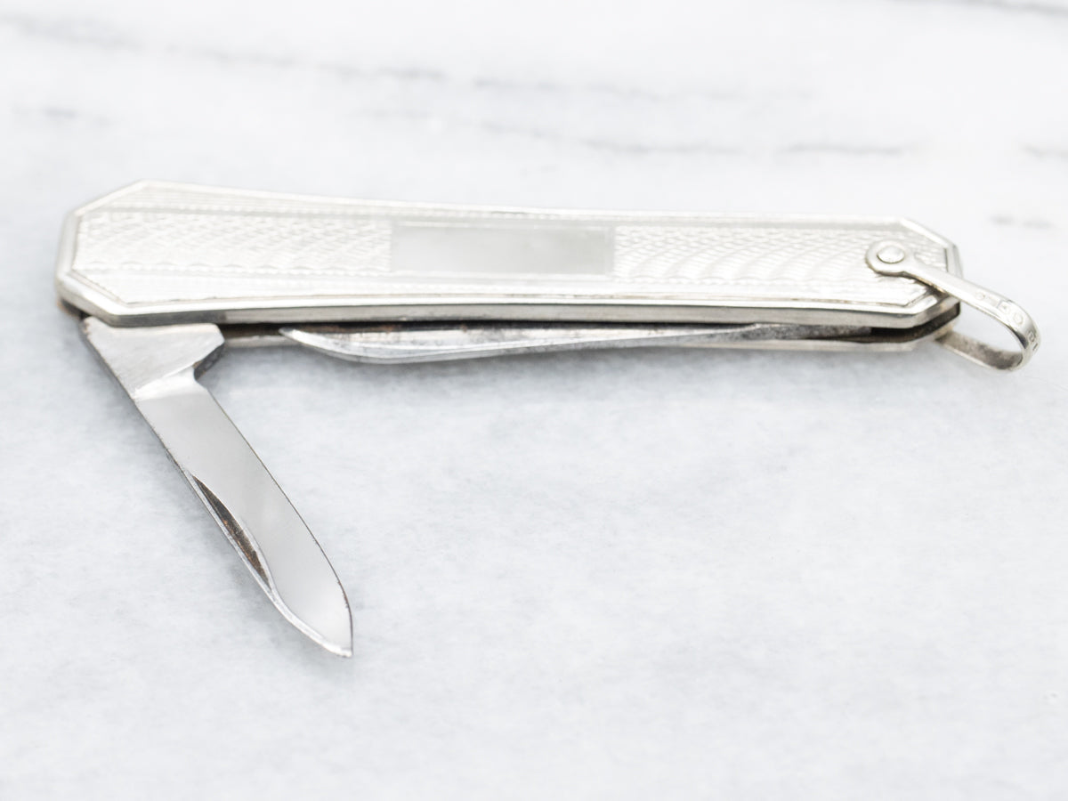 Vintage Etched Gold Pocket Knife