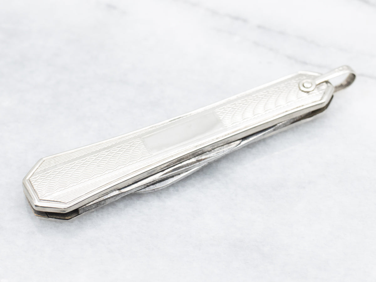 Vintage Etched Gold Pocket Knife