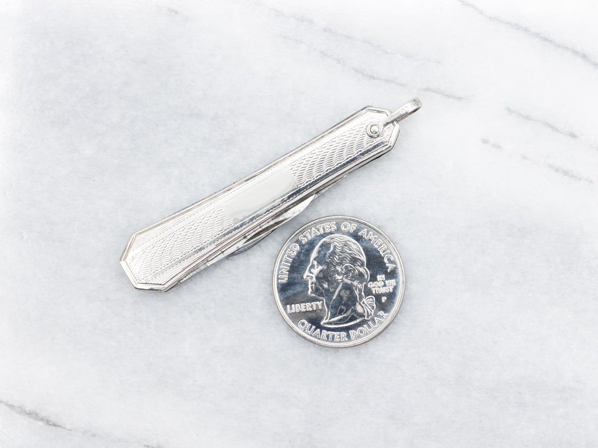 Vintage Etched Gold Pocket Knife