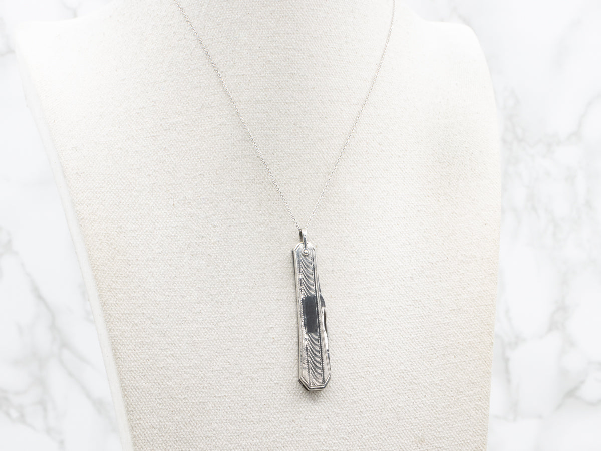 Vintage Etched Gold Pocket Knife