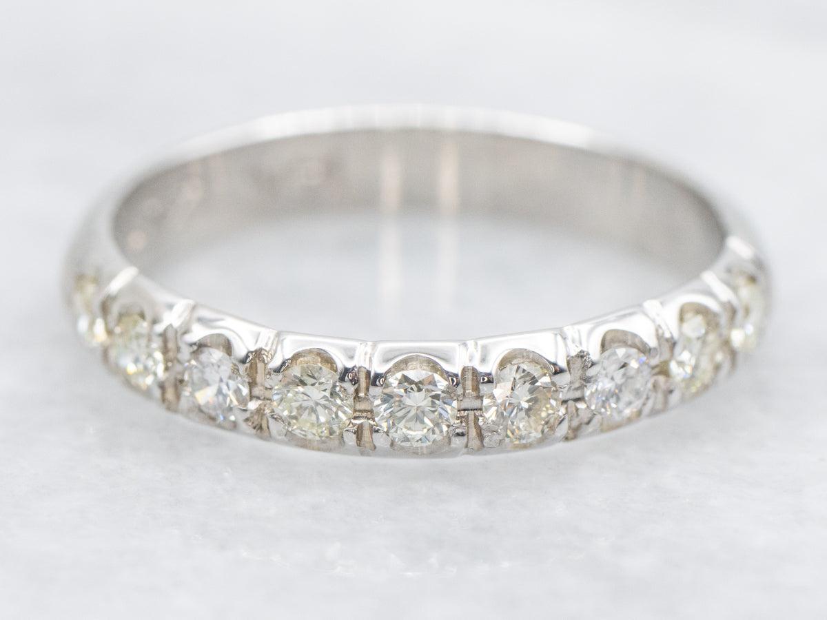 White Gold Pave Set Diamond Band