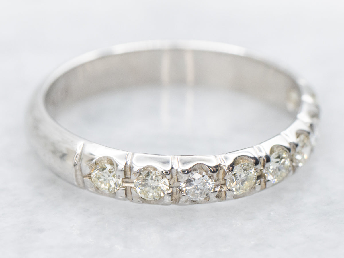 White Gold Pave Set Diamond Band
