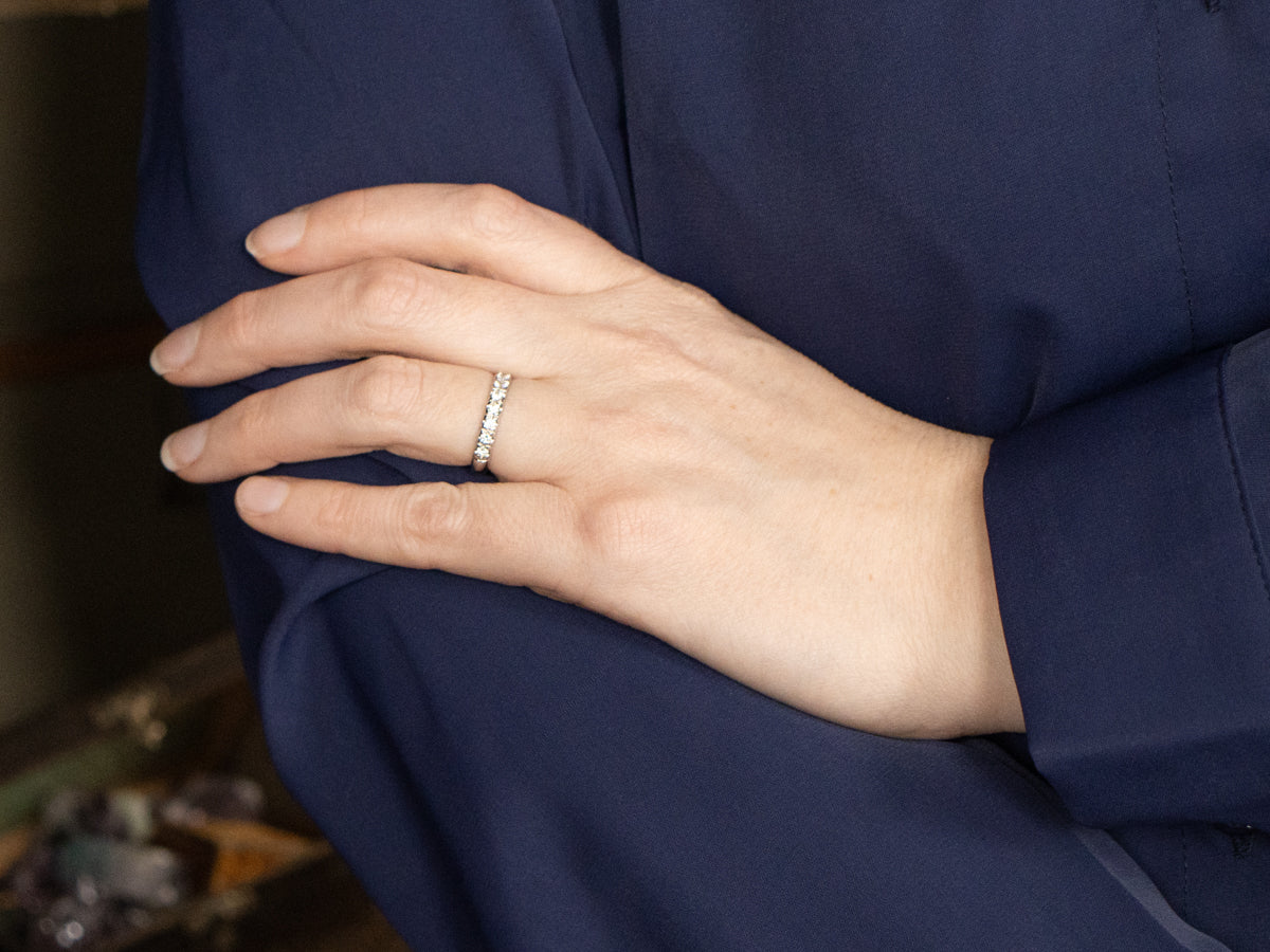 White Gold Pave Set Diamond Band