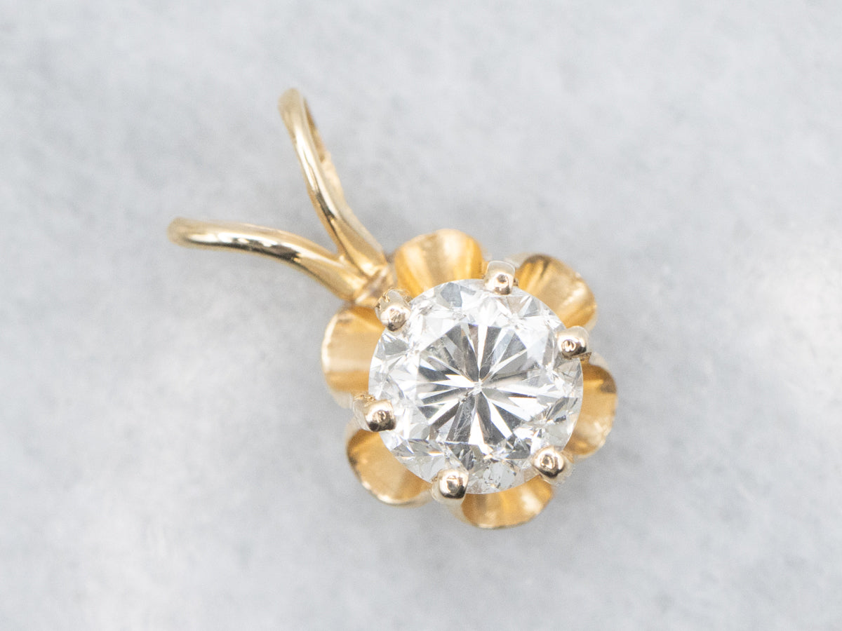 Buttercup Gold Diamond Solitaire Pendant