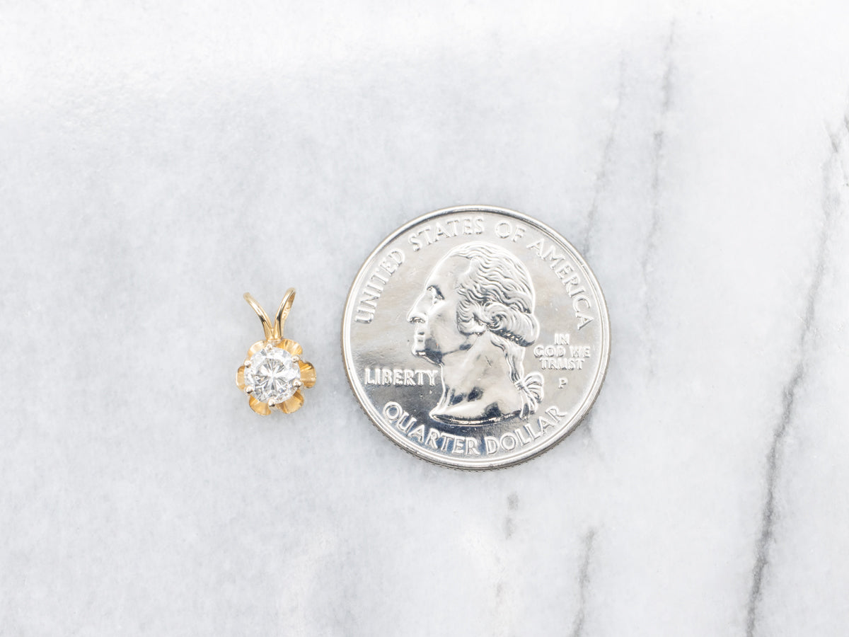 Buttercup Gold Diamond Solitaire Pendant