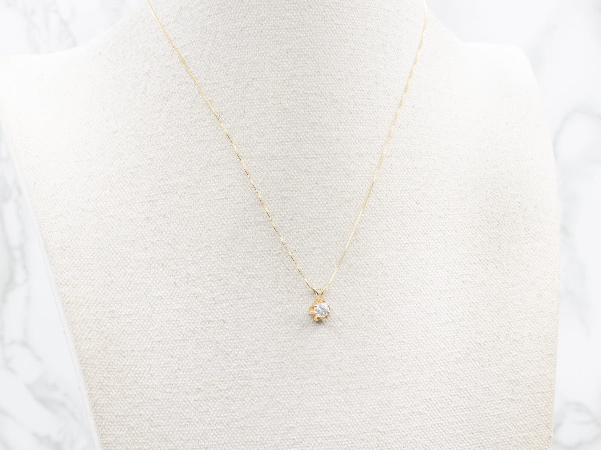 Buttercup Gold Diamond Solitaire Pendant