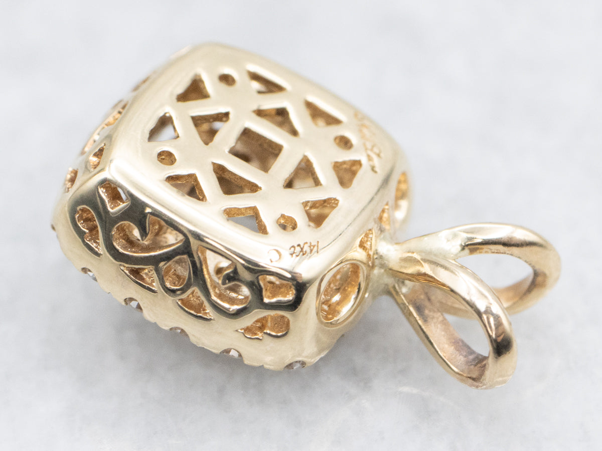 Brilliant Double Diamond Halo Pendant