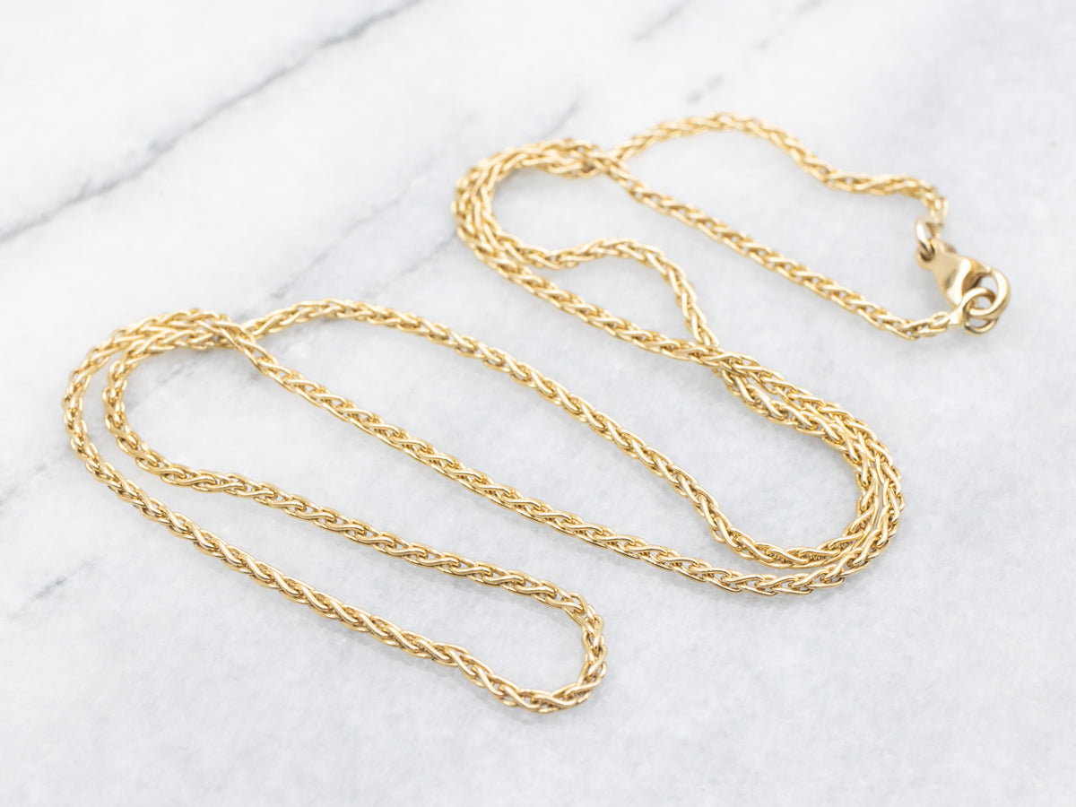 18-Karat Yellow Gold Wheat Chain