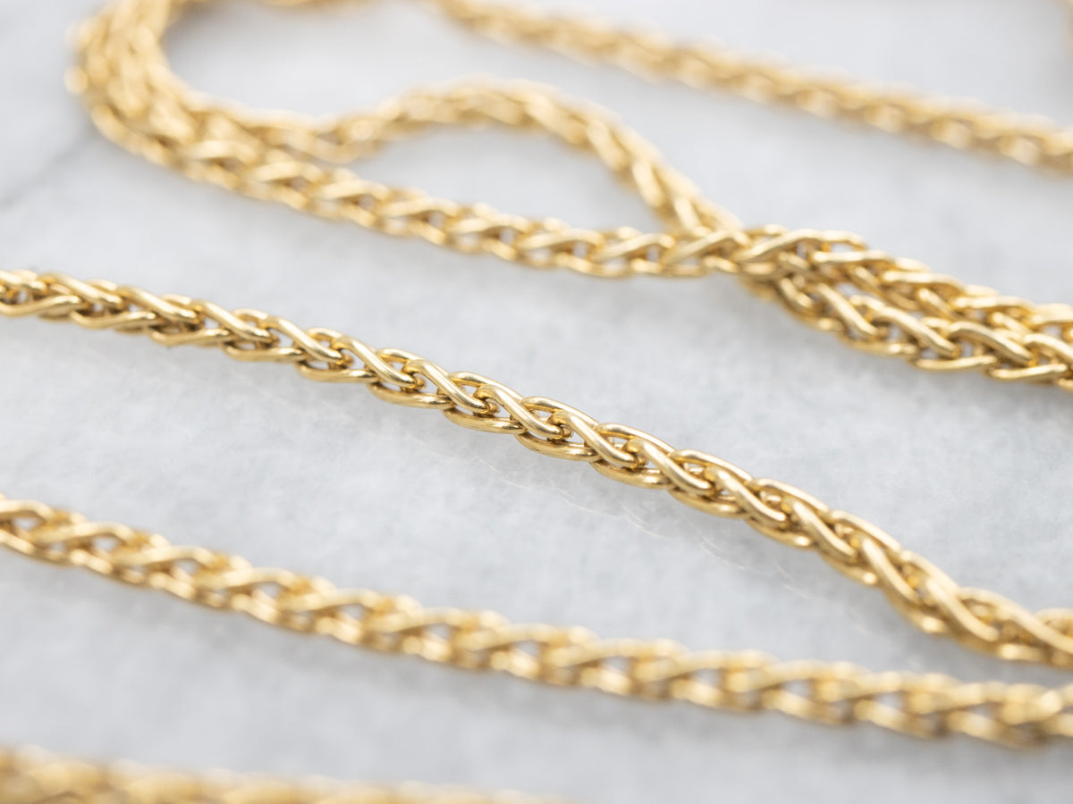 18-Karat Yellow Gold Wheat Chain