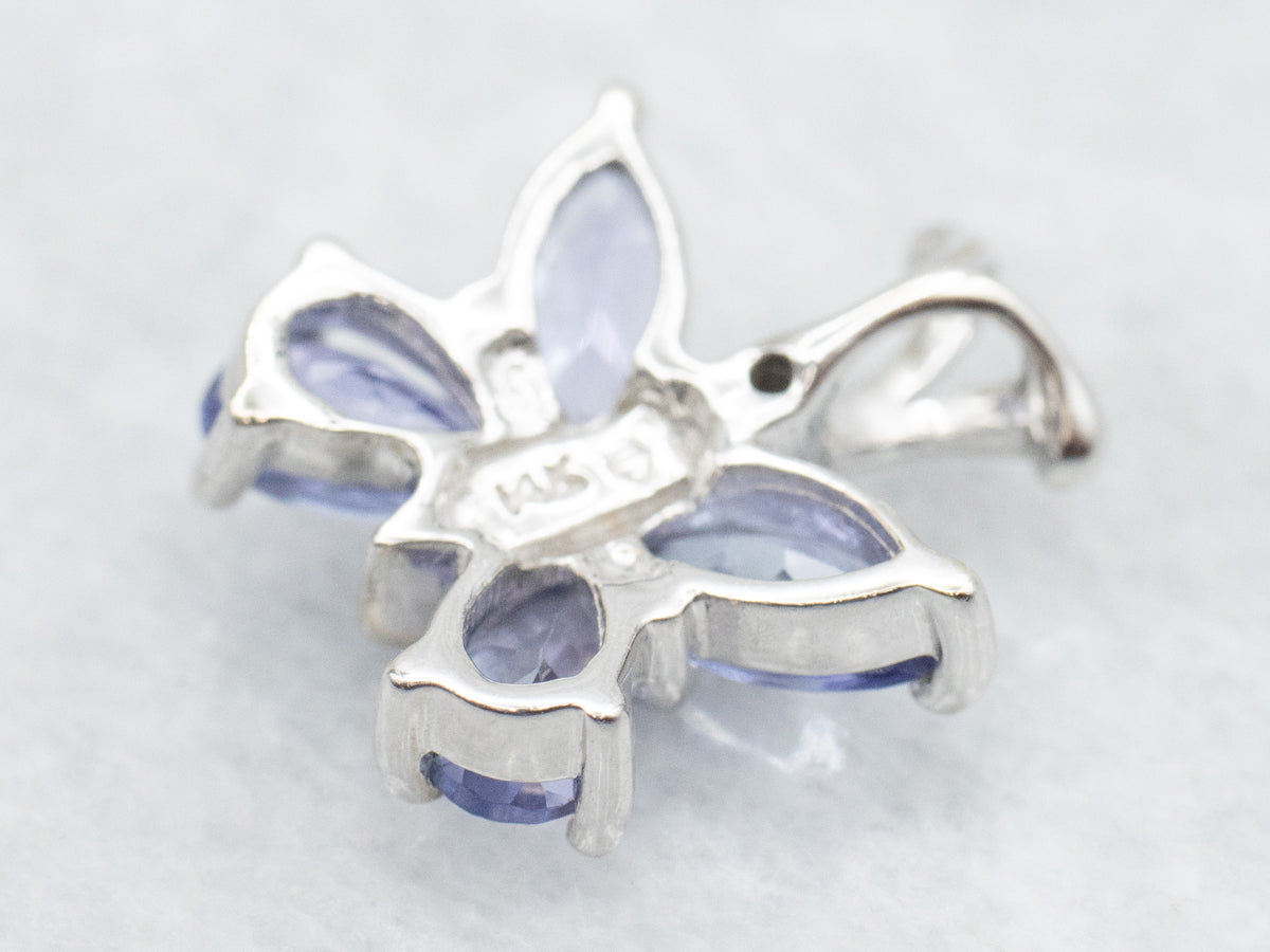 Tanzanite and Diamond Butterfly Pendant