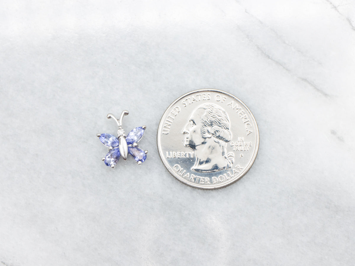 Tanzanite and Diamond Butterfly Pendant